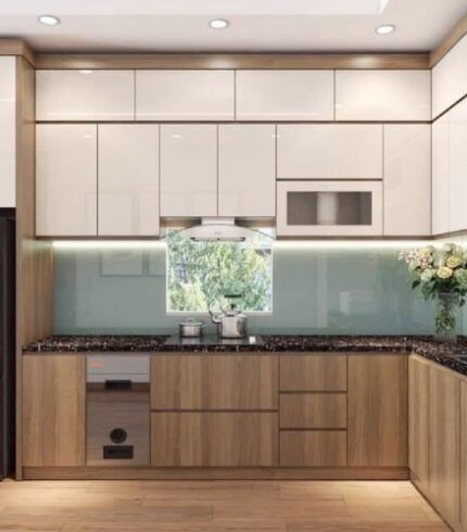 Mẫu tủ bếp gỗ công nghiệp chống nước TBG-007